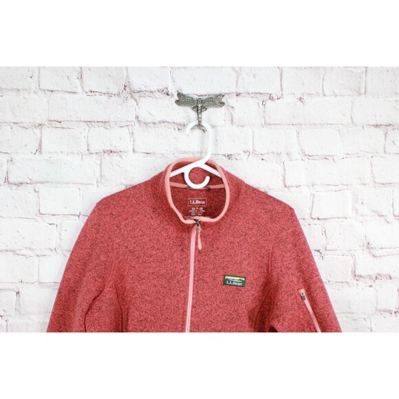LL Bean Sweater Fleece Full Zip Jacket Smooth Rugged Red Size 1X - Picture 2 of 10